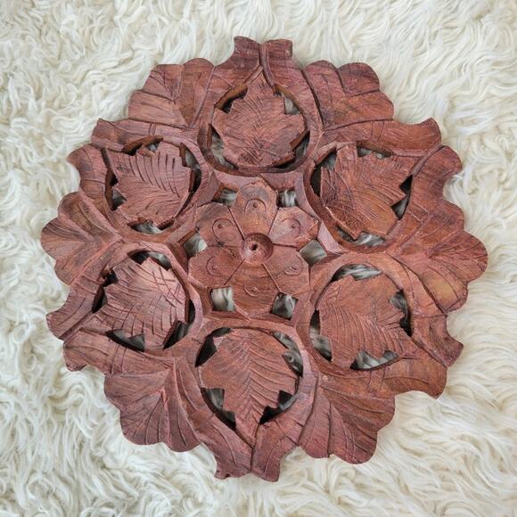 Vintage Wooden Handcarved Trivet - Picture 1 of 3